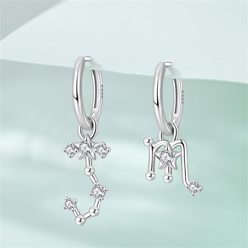 Pangama Jewelry Scorpio Constellation Zodiac Hoop Earrings