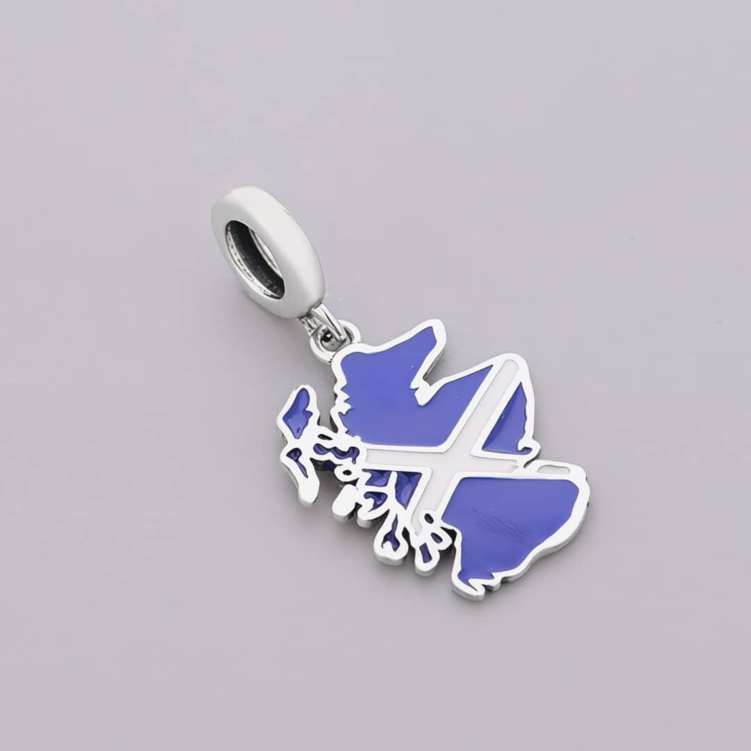 Pangama Jewelry Scotland Map Flag Dangle Charm