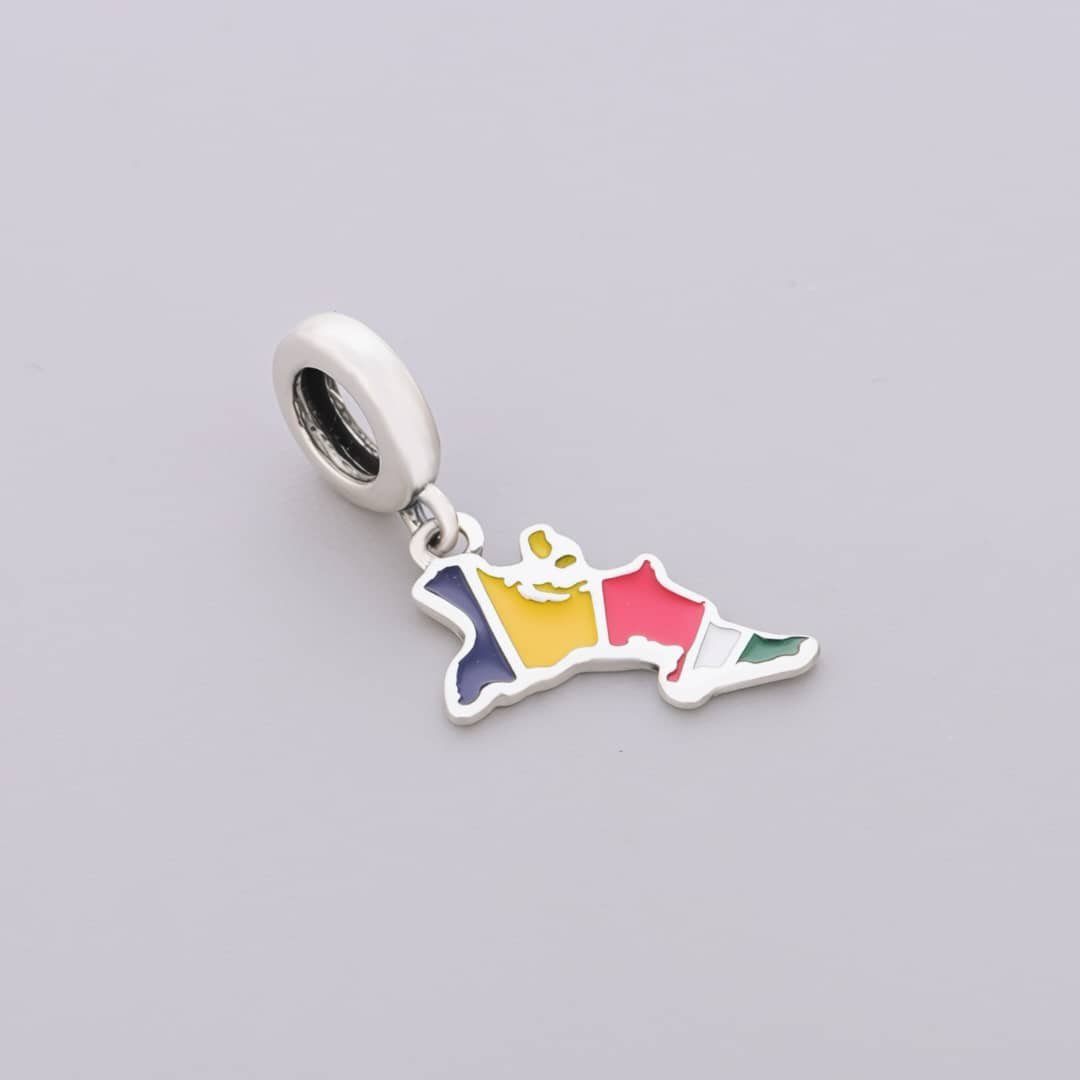 Pangama Jewelry Seychelles Map Flag Dangle Charm