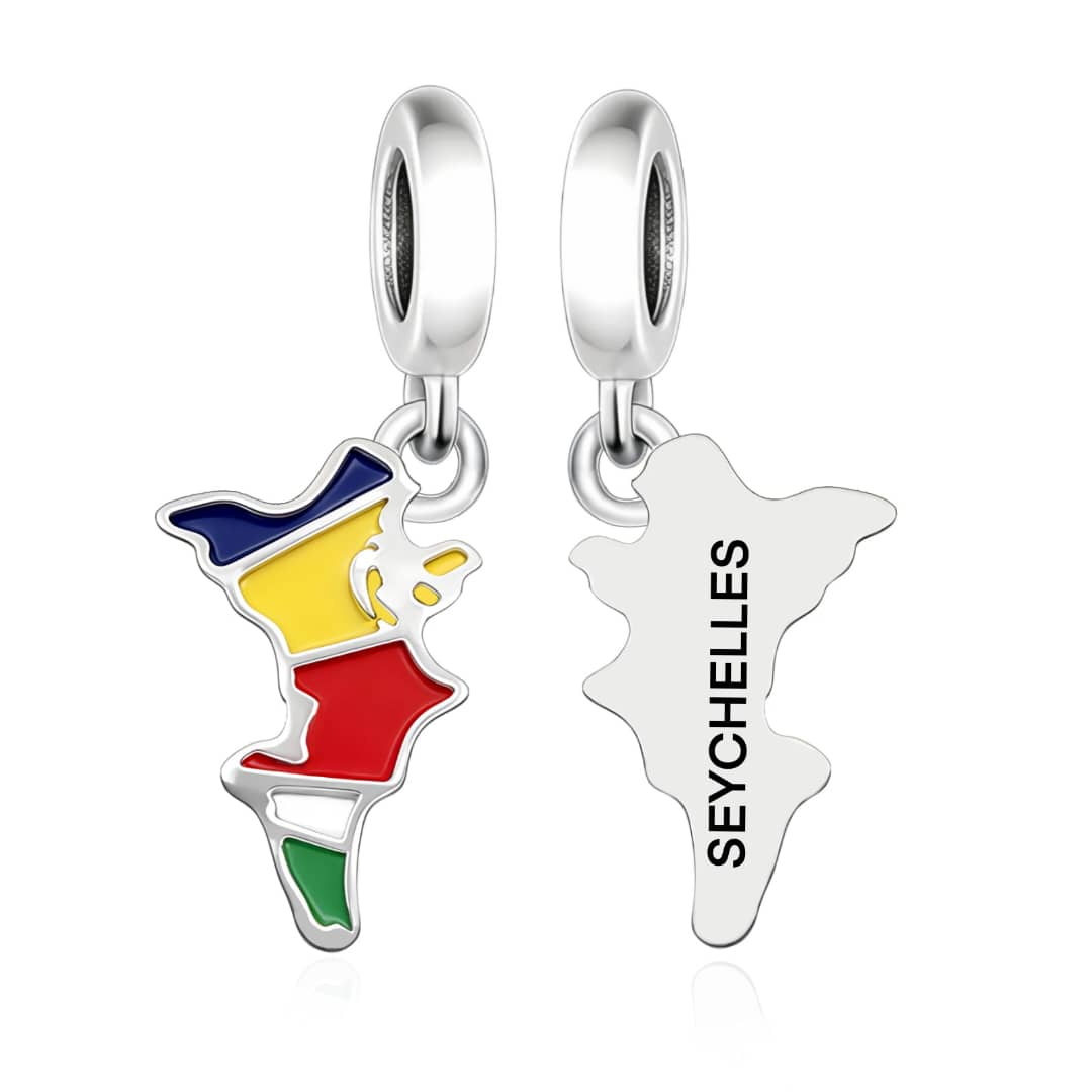 Pangama Jewelry Seychelles Map Flag Dangle Charm