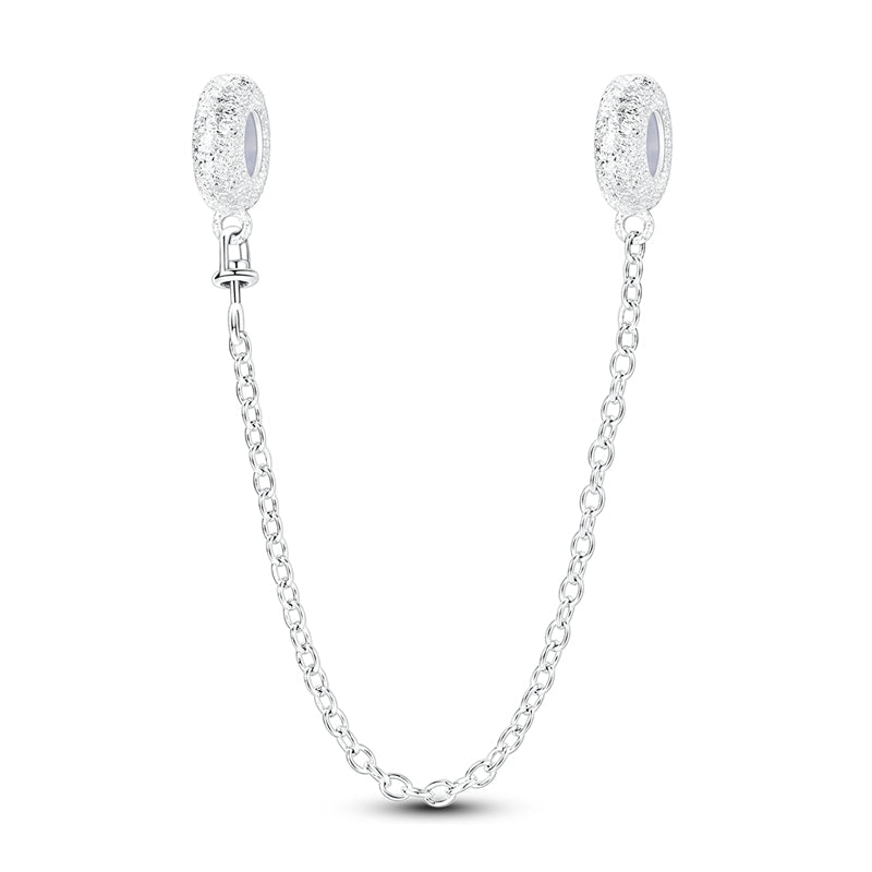 Pangama Jewelry Silver Sparkling Safety Chain Charm