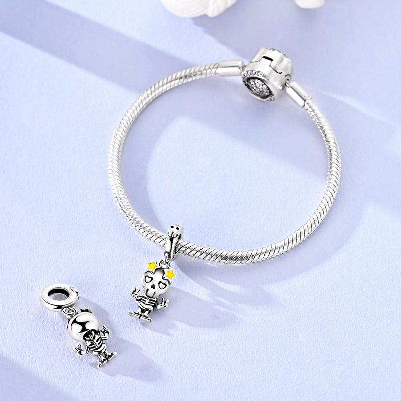 Pangama Jewelry Skeleton Peace Sign Dangle Charm