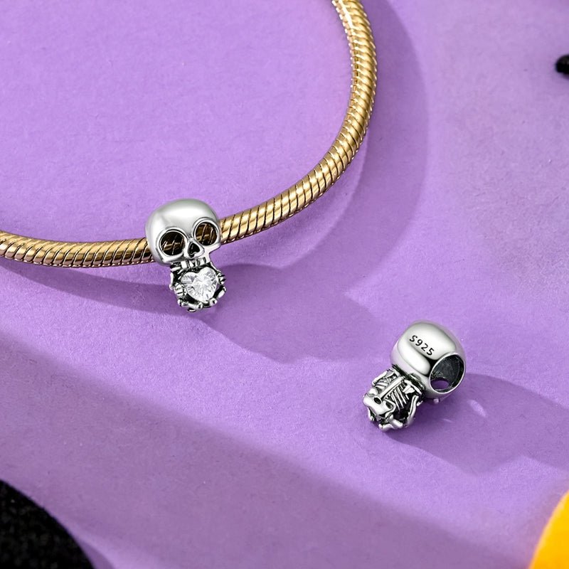 Pangama Jewelry Skull & Heart Sparkling Charm