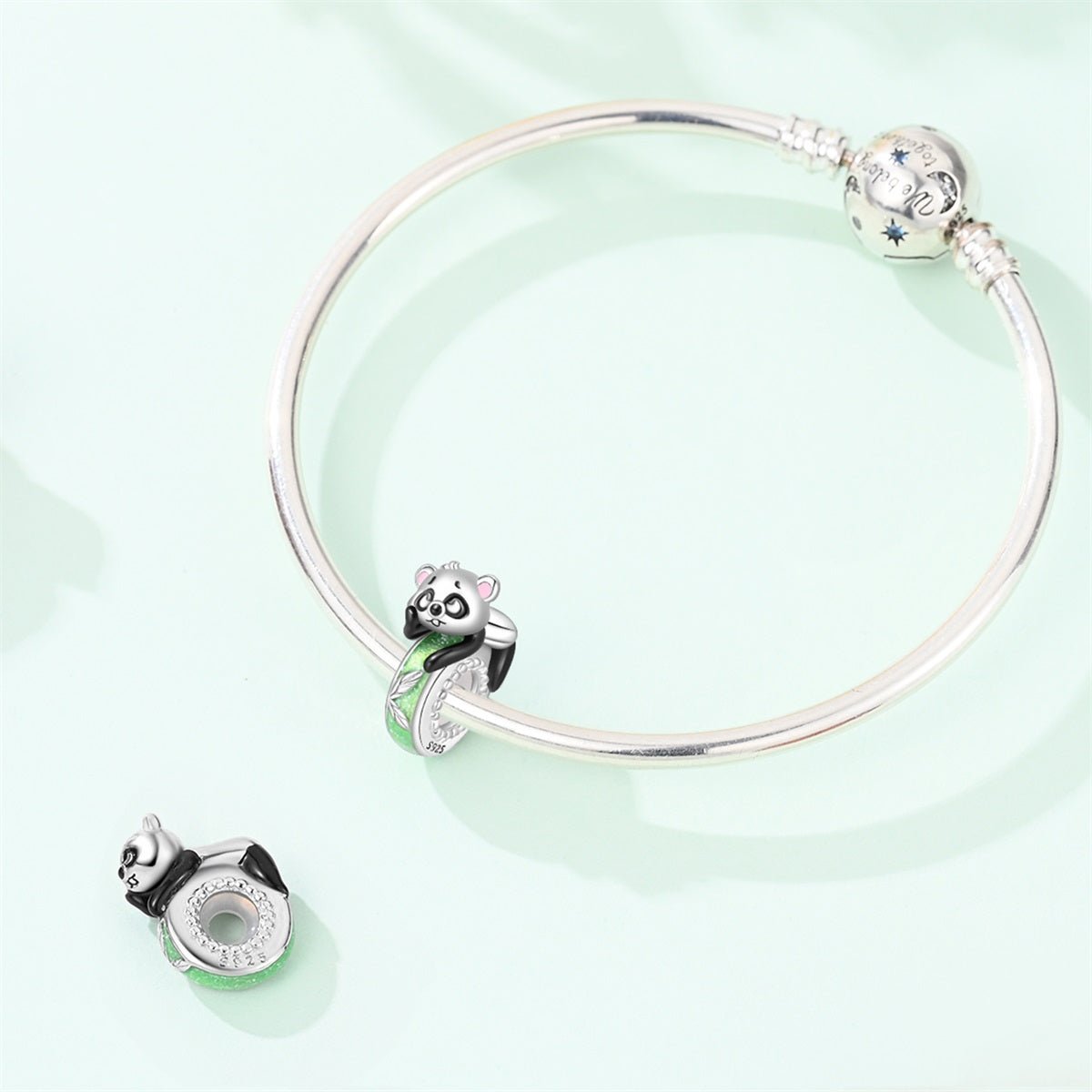 Pangama Jewelry Sleeping Panda & Bamboo Glow Charm