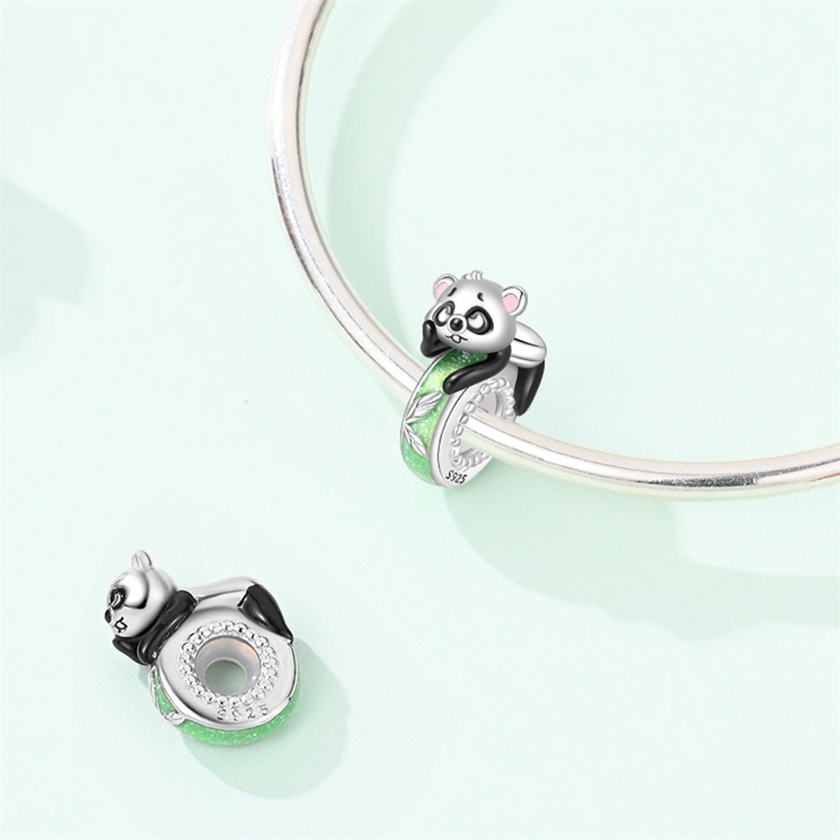 Pangama Jewelry Sleeping Panda & Bamboo Glow Charm
