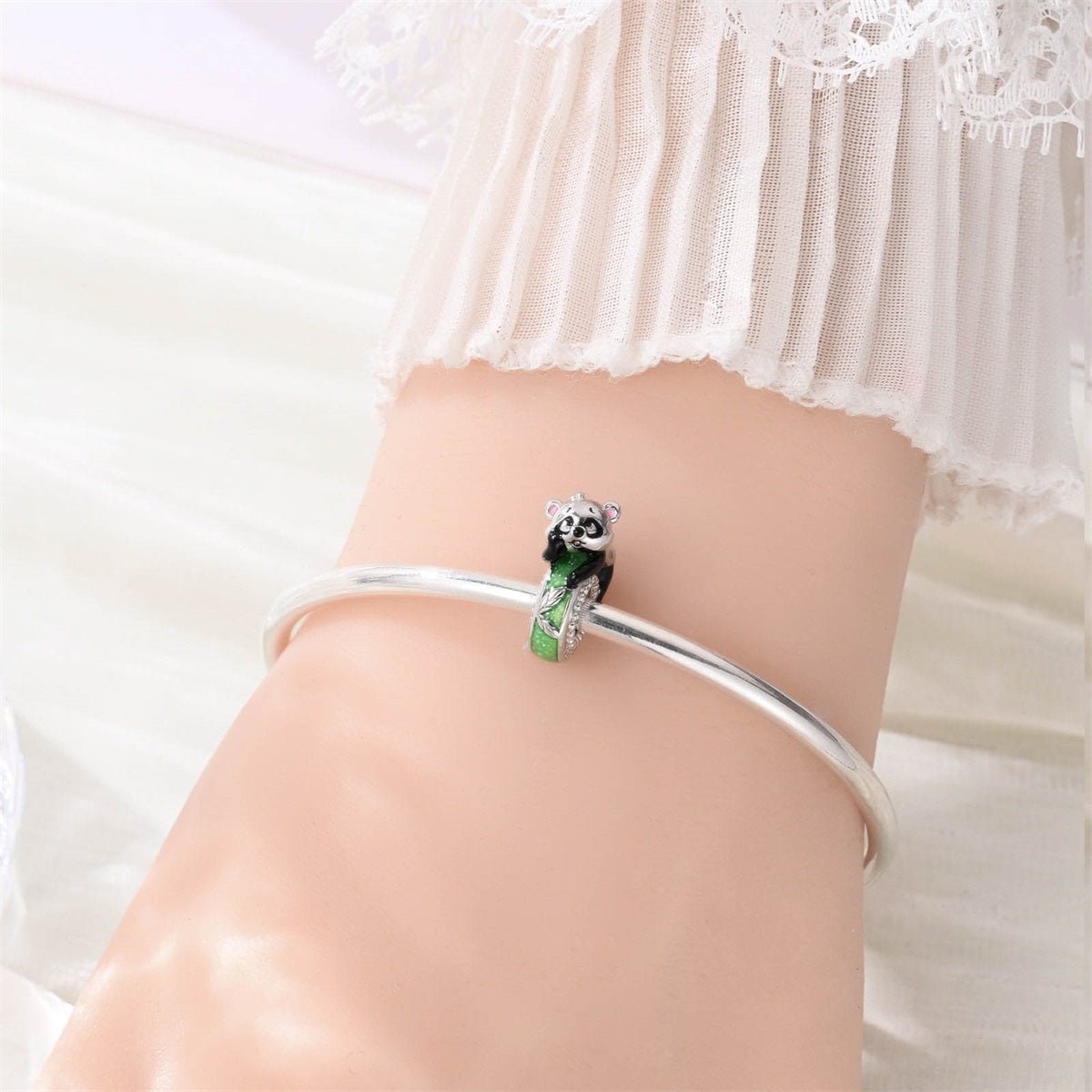 Pangama Jewelry Sleeping Panda & Bamboo Glow Charm