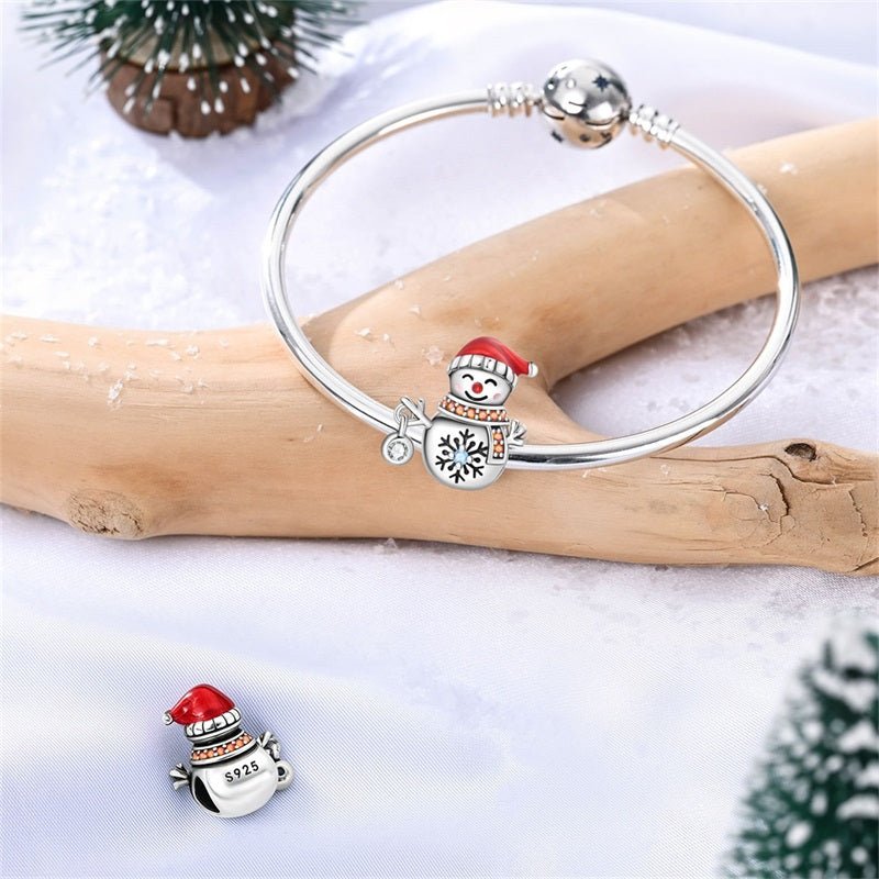 Pangama Jewelry Smiling Snowman with Red Hat & Scarf Charm