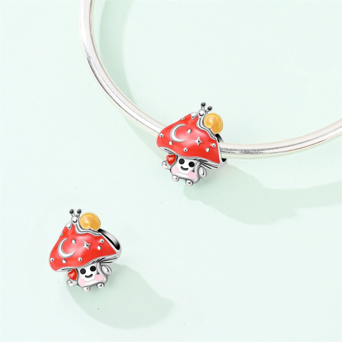 Pangama Jewelry Snail on Magic Mushroom Charm