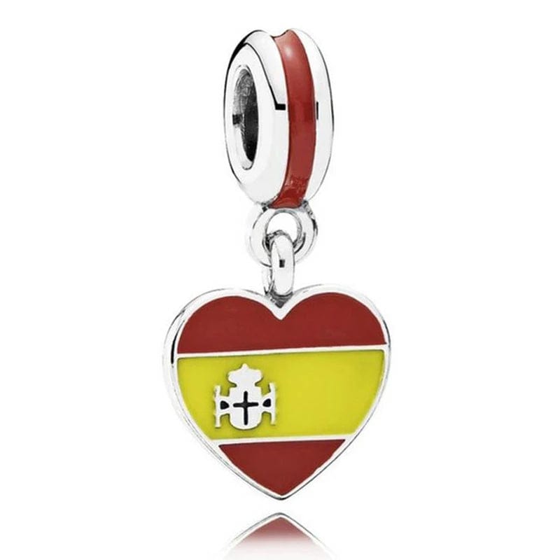 fahrradanhänger spanien Spanien Herz Flagge Anhänger Charm