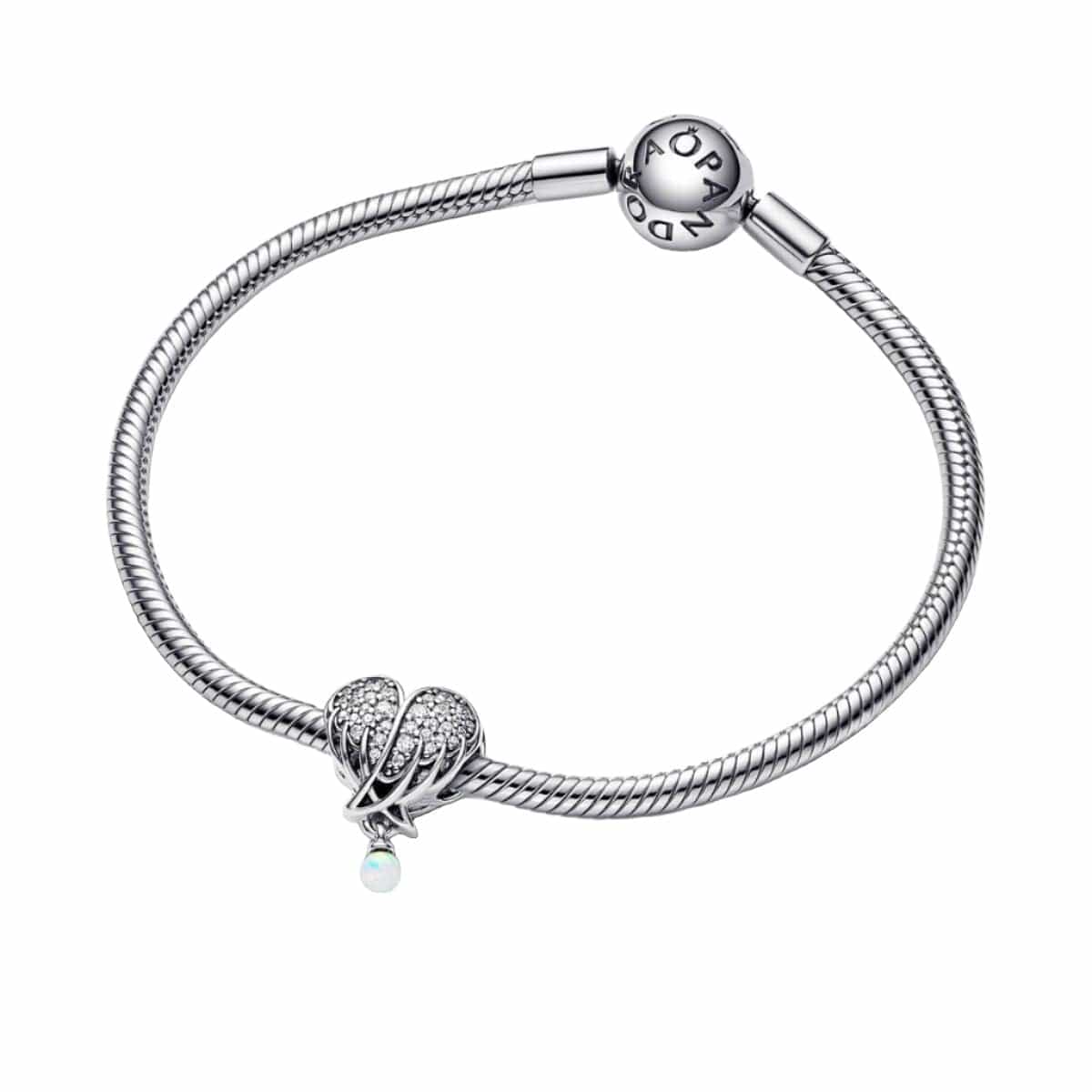 Sparkling Angel Wings & Heart Charm