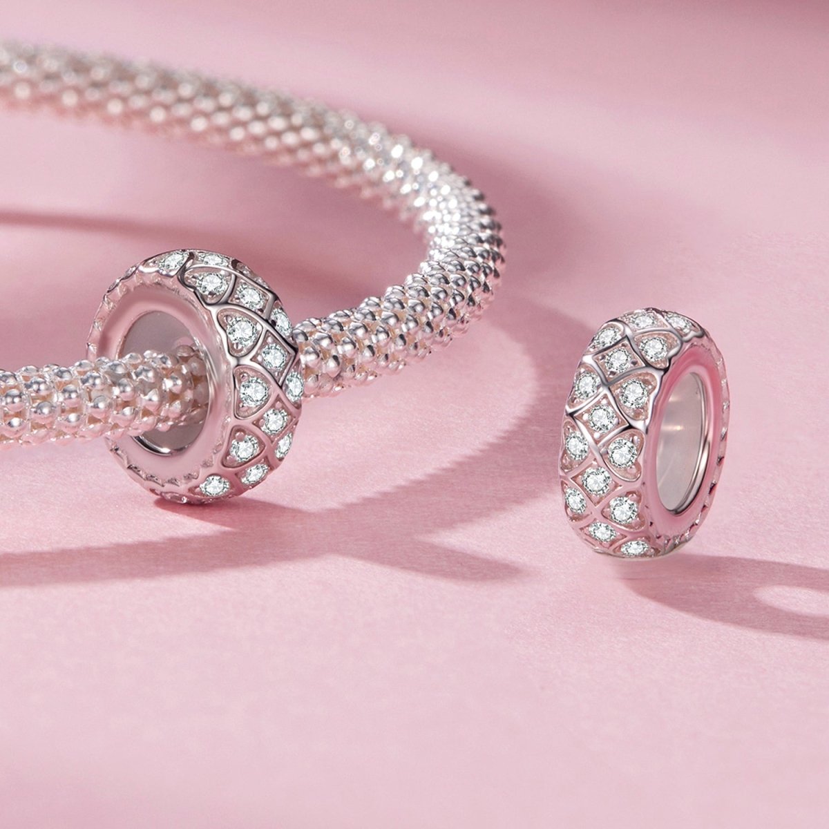 Pangama Jewelry Sparkling Heart Mosaic Charm