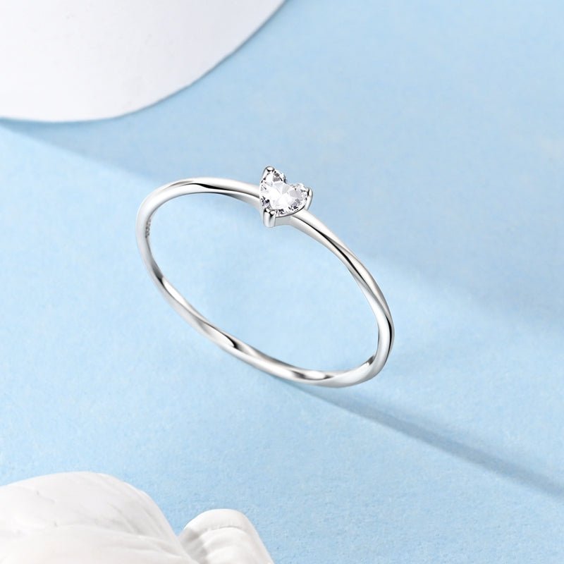 Pangama Jewelry Sparkling Heart Solitaire Ring