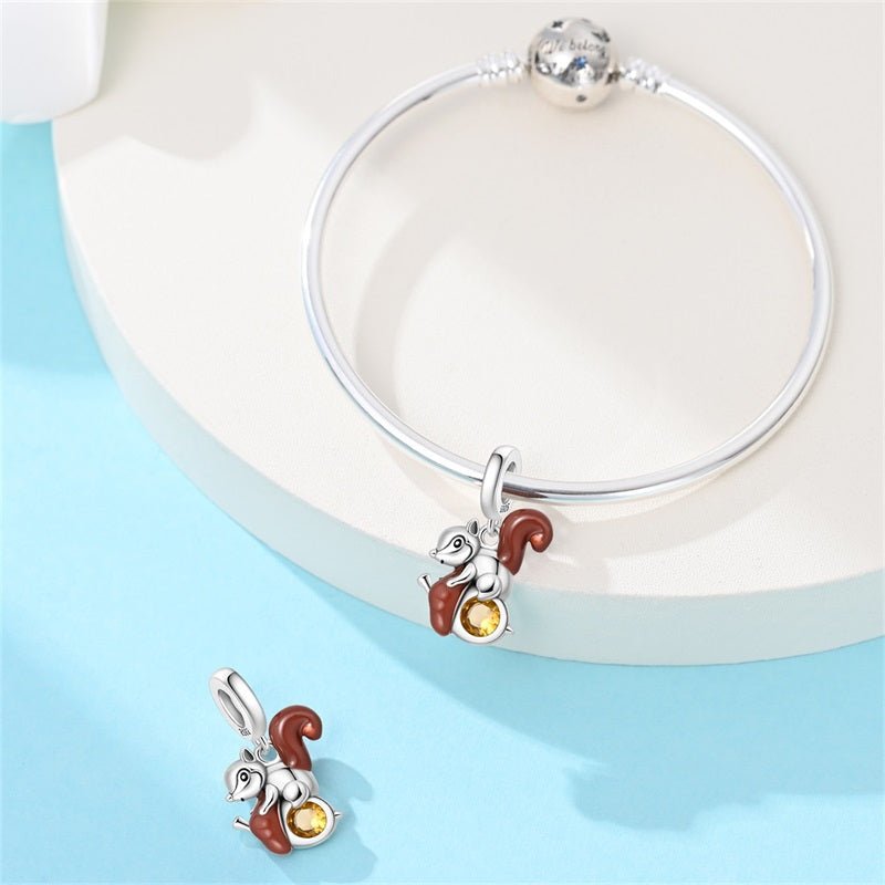 Pangama Jewelry Squirrel with Acorn Dangle Charm