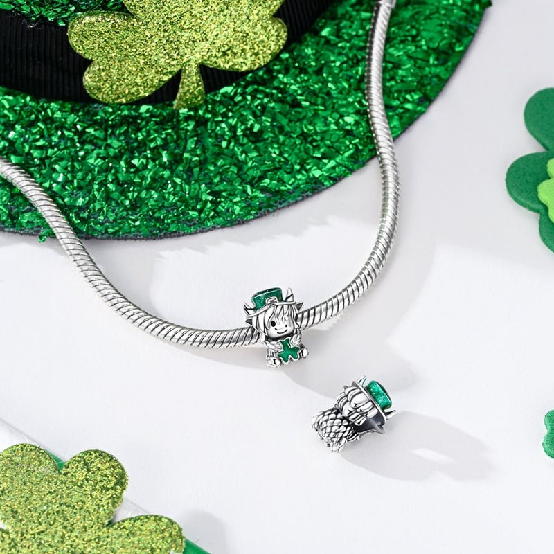 Pangama Jewelry St. Patrick’s Day Highland Cow with Clover Charm