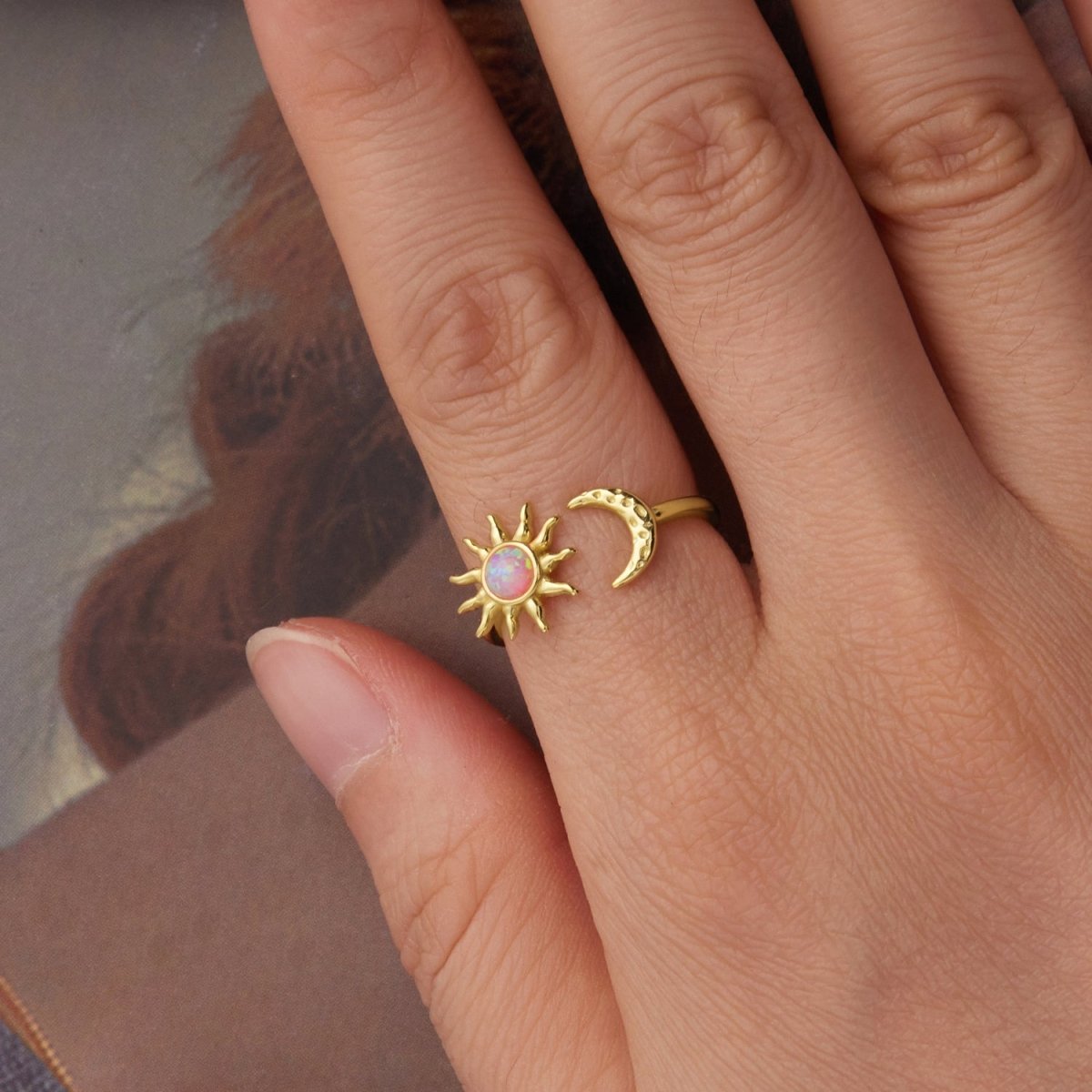 Pangama Jewelry Sun & Moon Harmony Adjustable Ring