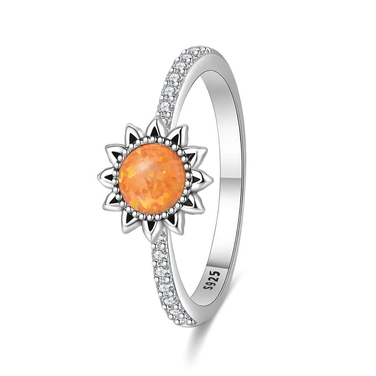 Pangama Jewelry Sunflower Orange Opal Radiance Ring