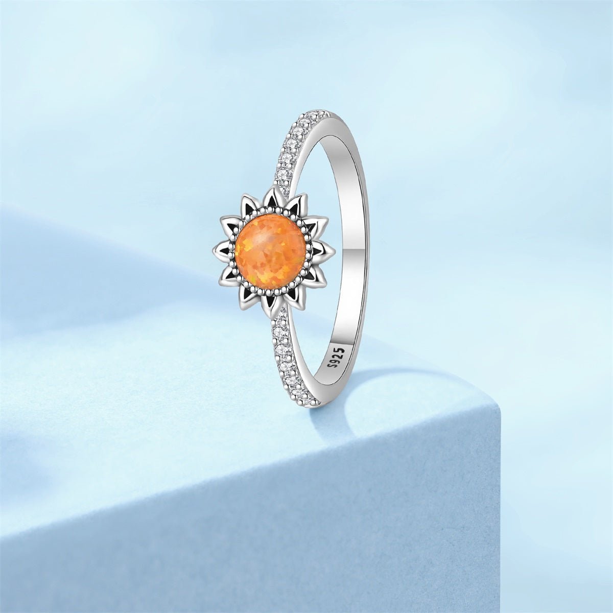 Pangama Jewelry Sunflower Orange Opal Radiance Ring
