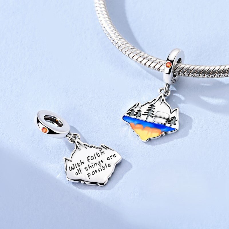 Pangama Jewelry Sunset Mountain Faith Dangle Charm