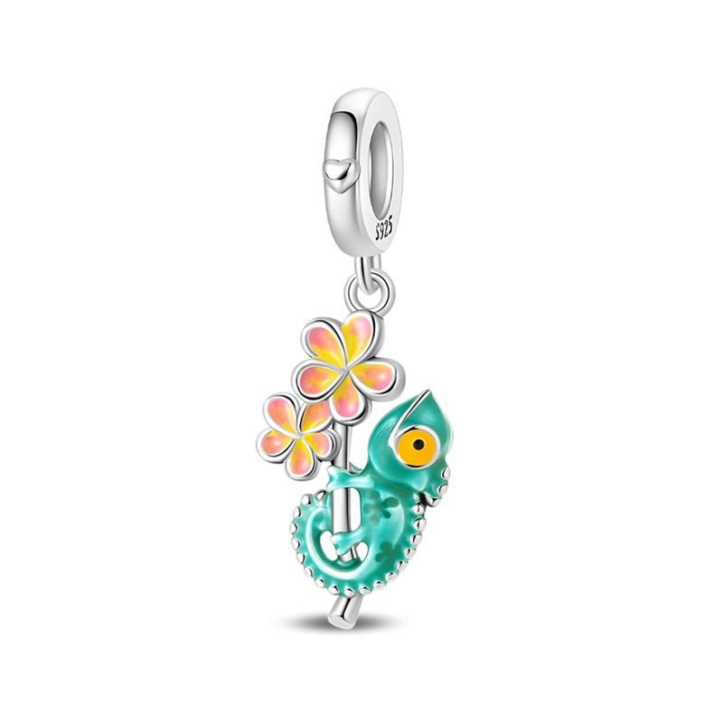 Pangama Jewelry Temperature - Changing Chameleon & Flower Dangle Charm
