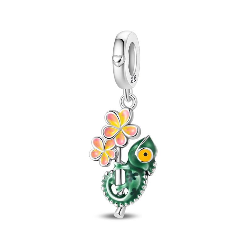Pangama Jewelry Temperature - Changing Chameleon & Flower Dangle Charm