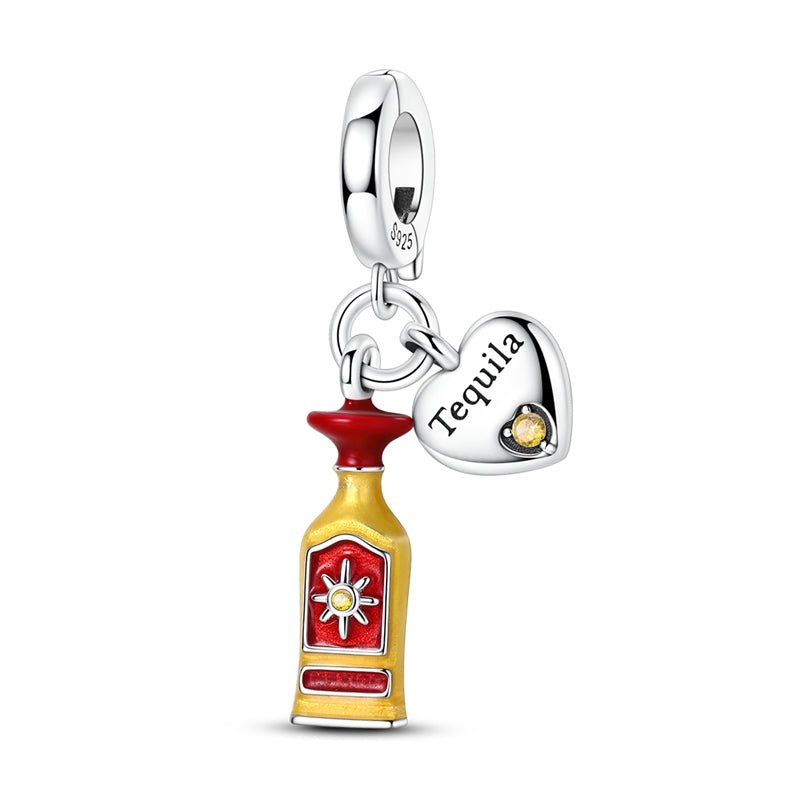 Pangama Jewelry Tequila Bottle & Heart “Tequila Lover” Dangle Charm