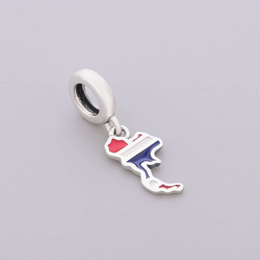 Pangama Jewelry Thailand Map Flag Dangle Charm
