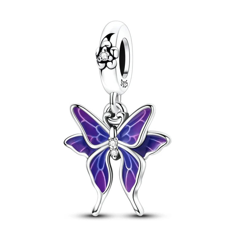 Pangama Jewelry Thermochromic Purple Butterfly Dangle Charm