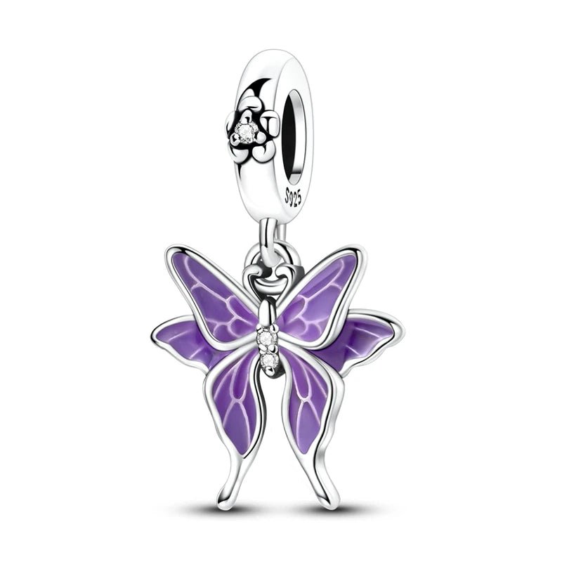 Pangama Jewelry Thermochromic Purple Butterfly Dangle Charm
