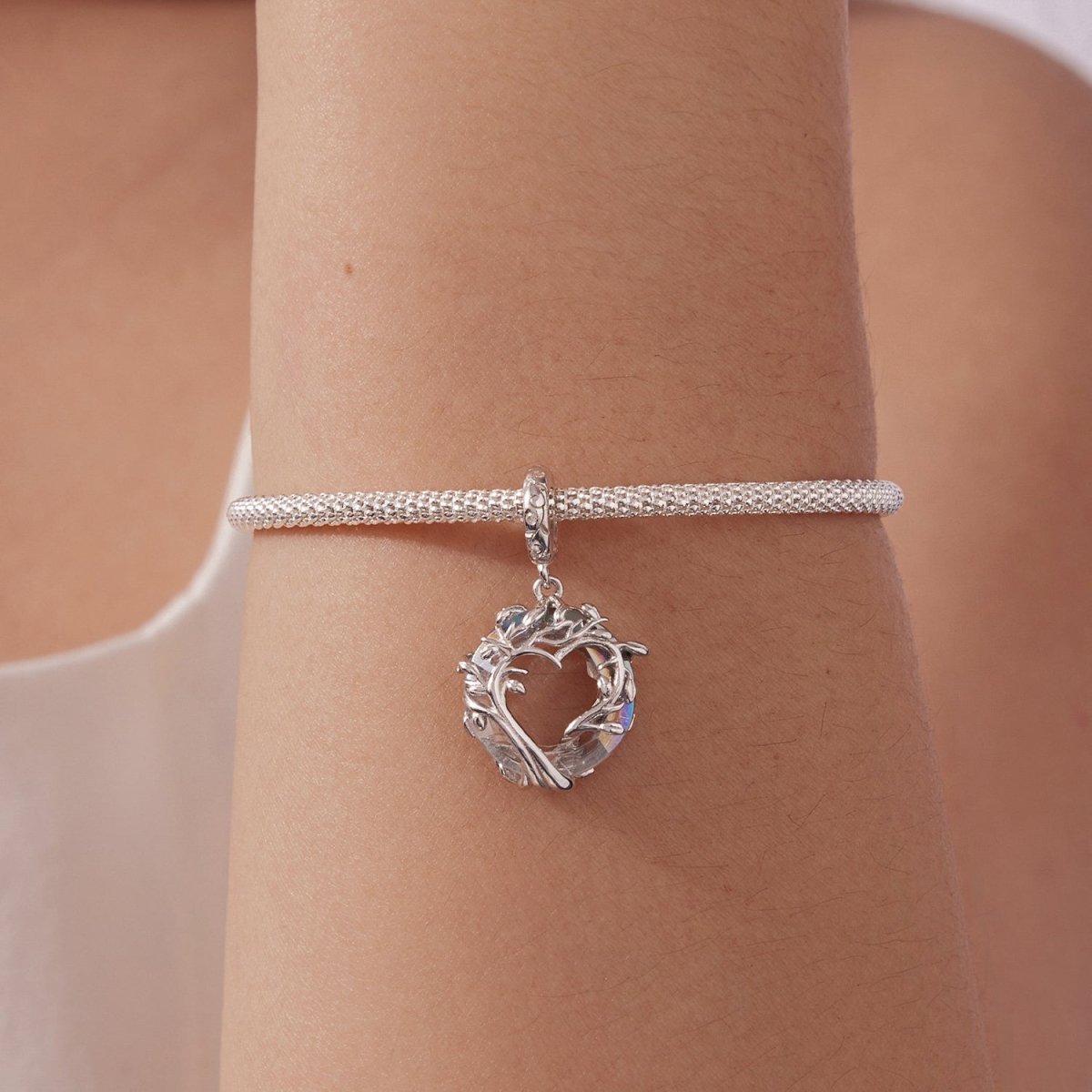 Pangama Jewelry Tree of Life Heart Glow Dangle Charm