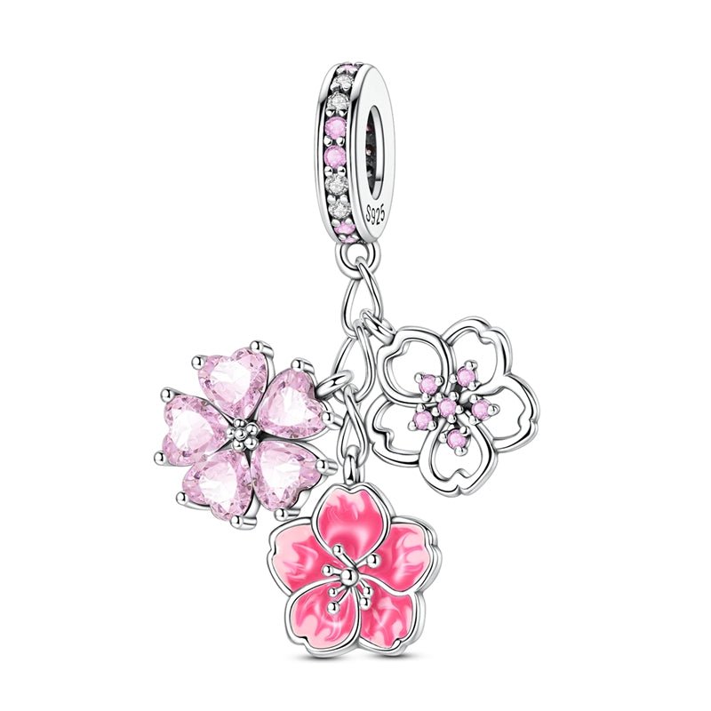 Pangama Jewelry Triple Cherry Blossom Dangle Charm