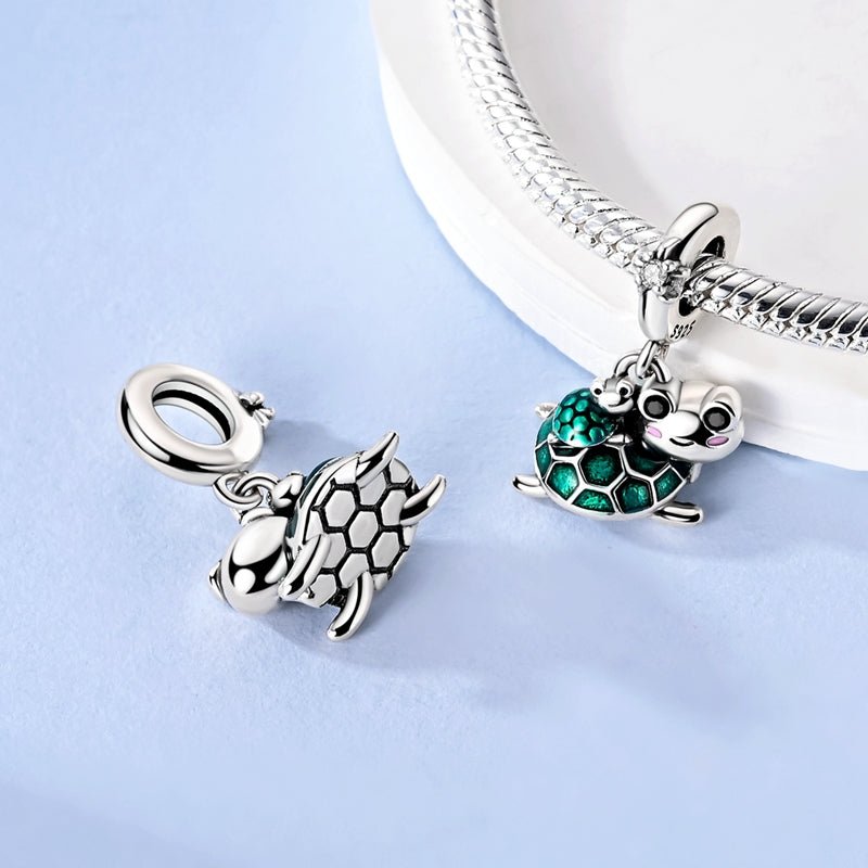 Pangama Jewelry Turtle with Baby Turtle Dangle Charm