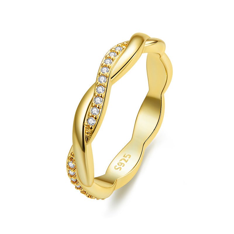 Pangama Jewelry Twisted Radiance Pavé Band Ring