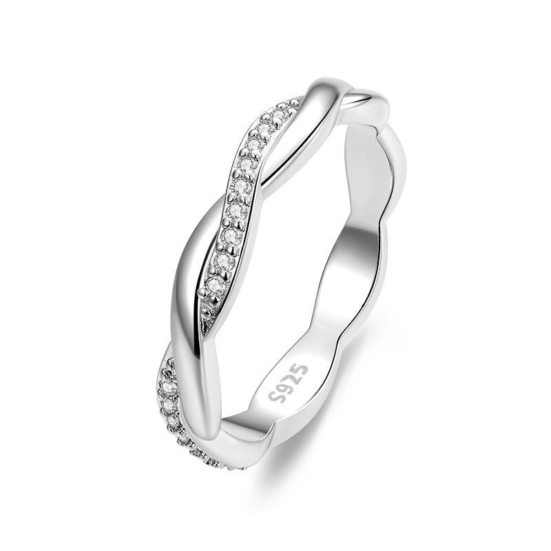 Pangama Jewelry Twisted Radiance Pavé Band Ring