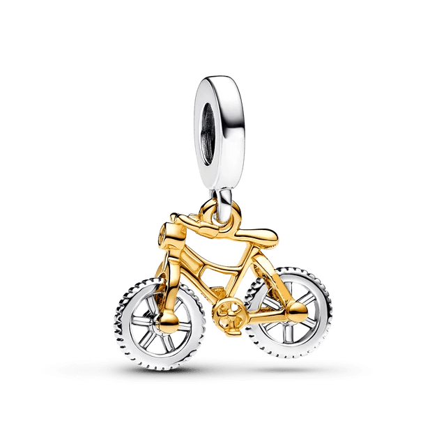 Two-tone Spinning Wheels Bicycle Dangle Charm