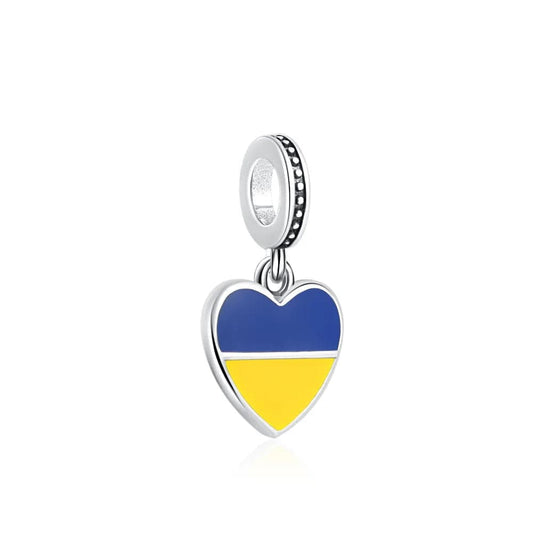 Ukraine Heart Flag Dangle Charm