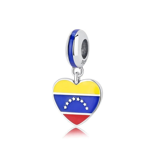 Venezuela Heart Flag Dangle Charm