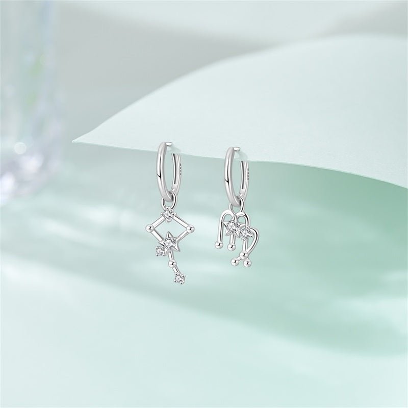 Pangama Jewelry Virgo Constellation Zodiac Hoop Earrings