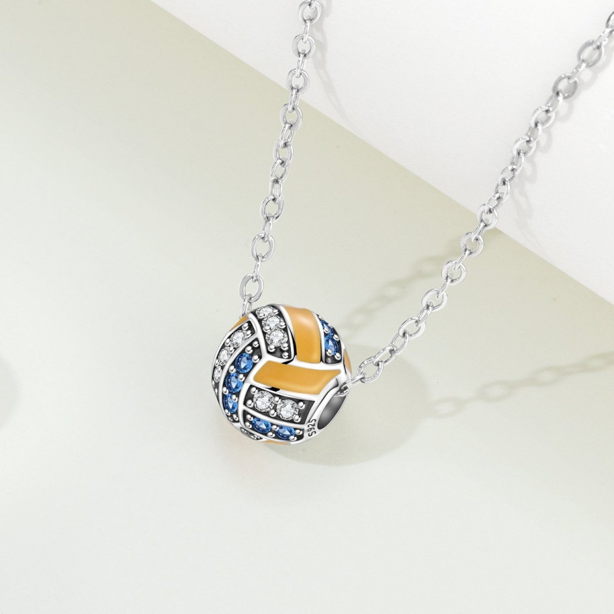 Pangama Jewelry Volleyball Blue Crystal Charm