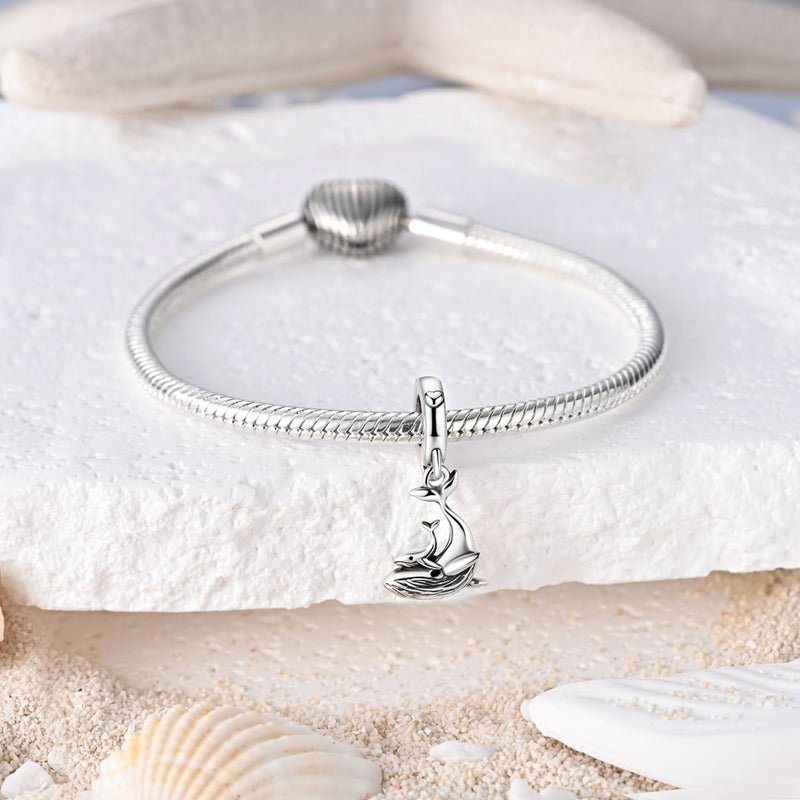 Pangama Jewelry Whale Mother & Baby Dangle Charm