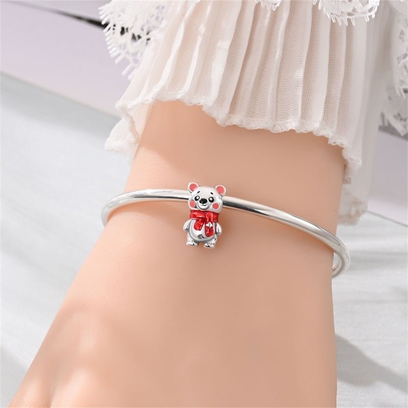 Pangama Jewelry Winter Bear with Red Scarf Charm