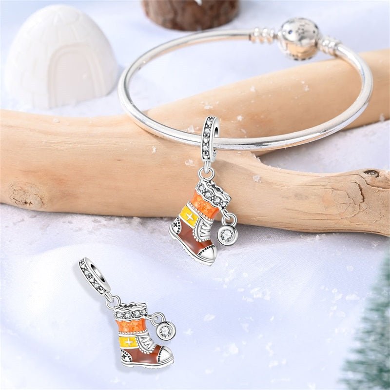 Pangama Jewelry Winter Boot with Crystal Dangle Charm