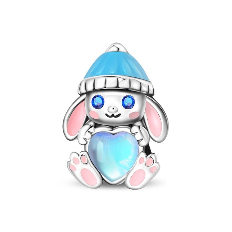 Pangama Jewelry Winter Bunny with Blue Heart Charm
